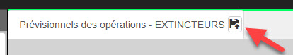 onglet prévisionnel extincteurs